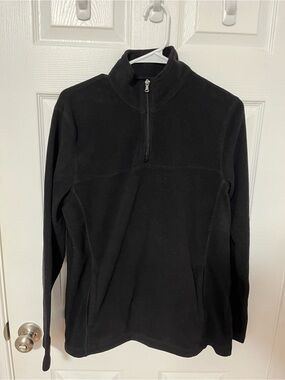 croft & barrow Black Quarter-Zip Fleece Pullover